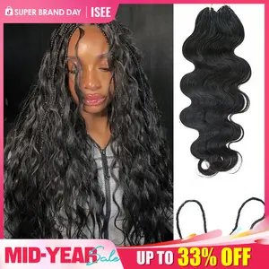 ISEE HAIR Human Hair Body Wave Crochet Braids Extensions Knotless Pre-Separated Miracle Knots Crochet Hair Lightweight Soft Natural Look Protective Style Boho Braids Vacation Hair Summer Hair 50g/Pack#SummerWins #DealsForYouDays,summerhairstyles