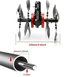 Multifunctional lawn mower with trenching wheel, Blade, 1pc, light and practical, portable, proficient in weeding, soil loosening, trenching and deep plowing, wear-resistant and durable, suitable for L9A1 in farmland, orchard, tea garden and greenhouse
