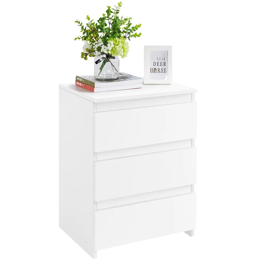 Yaheetech 3-Drawer Compact Nightstand - Modern Bedroom Nightstands with Drawer, Side End Table, Rectangle Wood Small Side Tables with Sturdy Base for Small Bedrooms, Bathroom Decluttering, Bedside Side Table tiktokshopbacktoschool