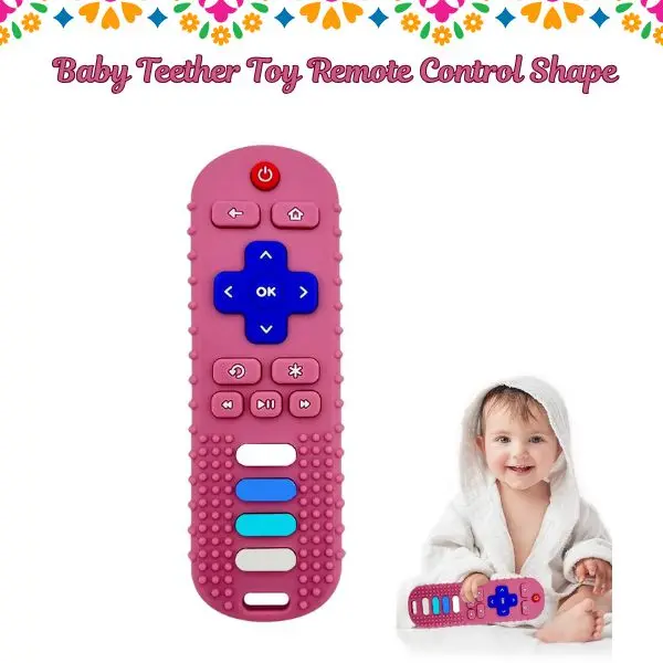 Silicone Remote Control Baby-Safe Teether Toy - BPA-Free Sensory Chew Toy for 3-24 Month Infants, Baby Accessory, Essential Mother's Day Gift, Baby-Safe Teethers