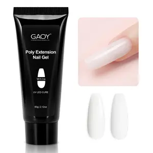 Poly Gel, 60g Nail Extension Gel, White Builder Gel Nail Enhancement Gel for Beginner & Professional Nail Art Salon DIY at Home