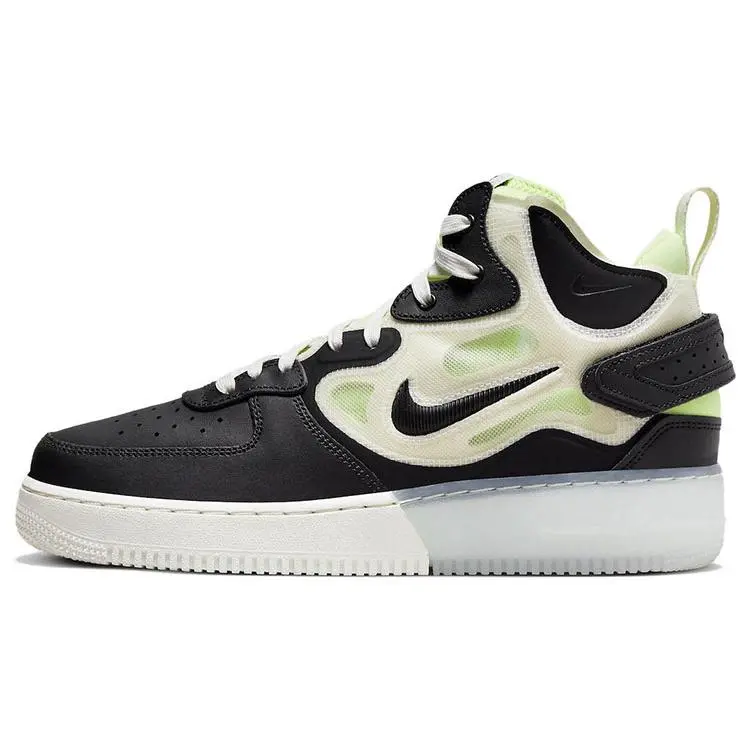 Nike Air Force 1 React Mid Black Sail Ghost Green Skate Shoes Men's DQ1872-100