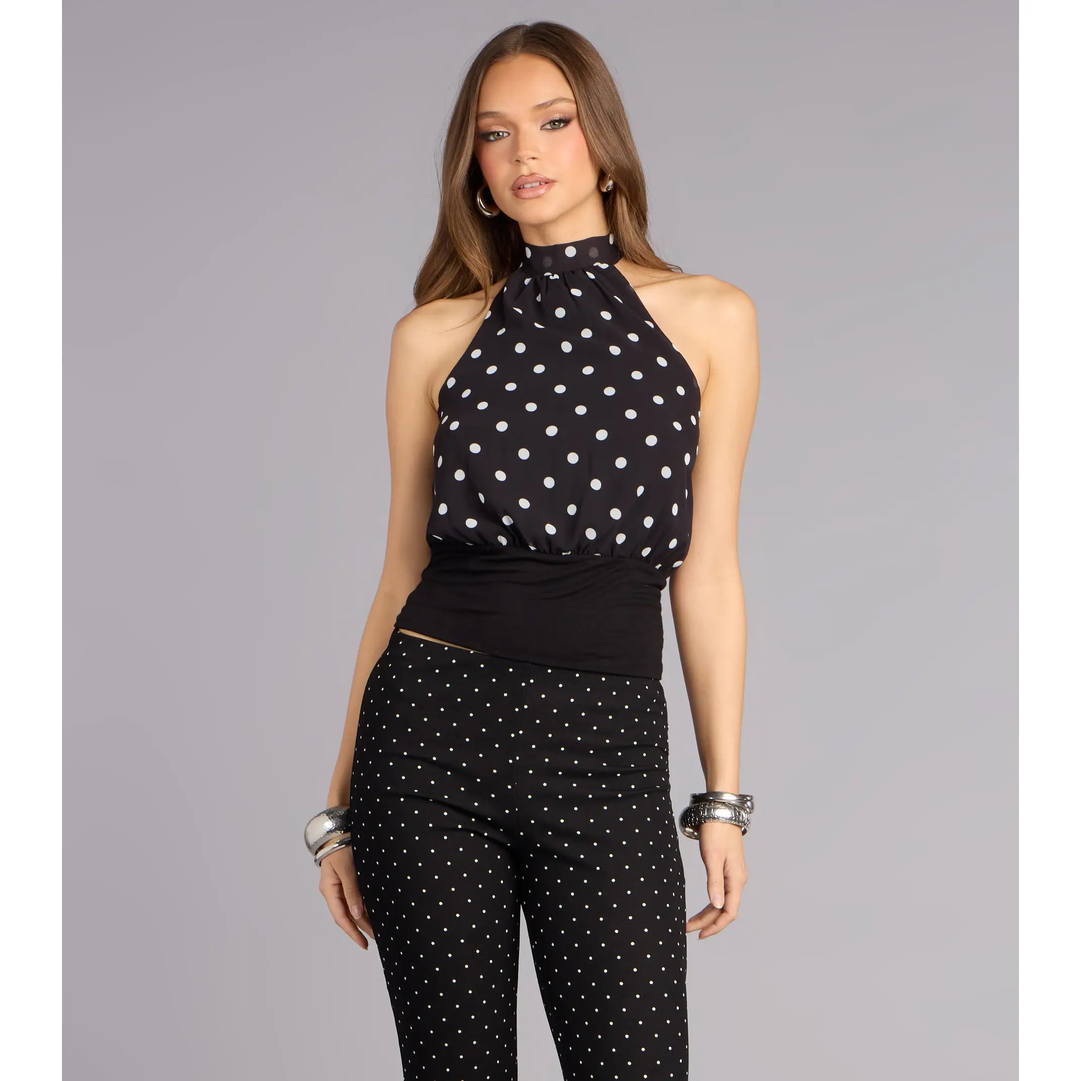 hollister polka dot babydoll top - TikTok Shop