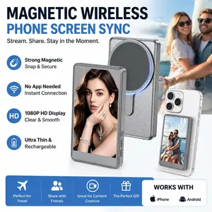 [Summervibes] Tukio 2026 Magnetic Phone Vlog Selfie Monitor Screen 1080P Wireless Recording for iPhone & Android Compatible with TikTok Instagram YouTube Content Creation Portable Plastic Material outdoorfun