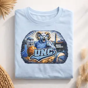 Vintage UNC Basketball Tee | Carolina Blue Game Day Shirt | Unisex College Hoops Streetwear
