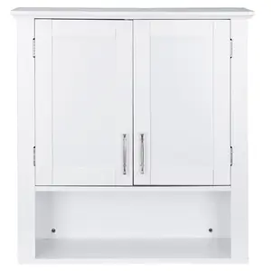 Segawe White Wooden Bathroom Kitchen Wall Cabinet Storage Cupboard 3 Organizer Shelves Save Space