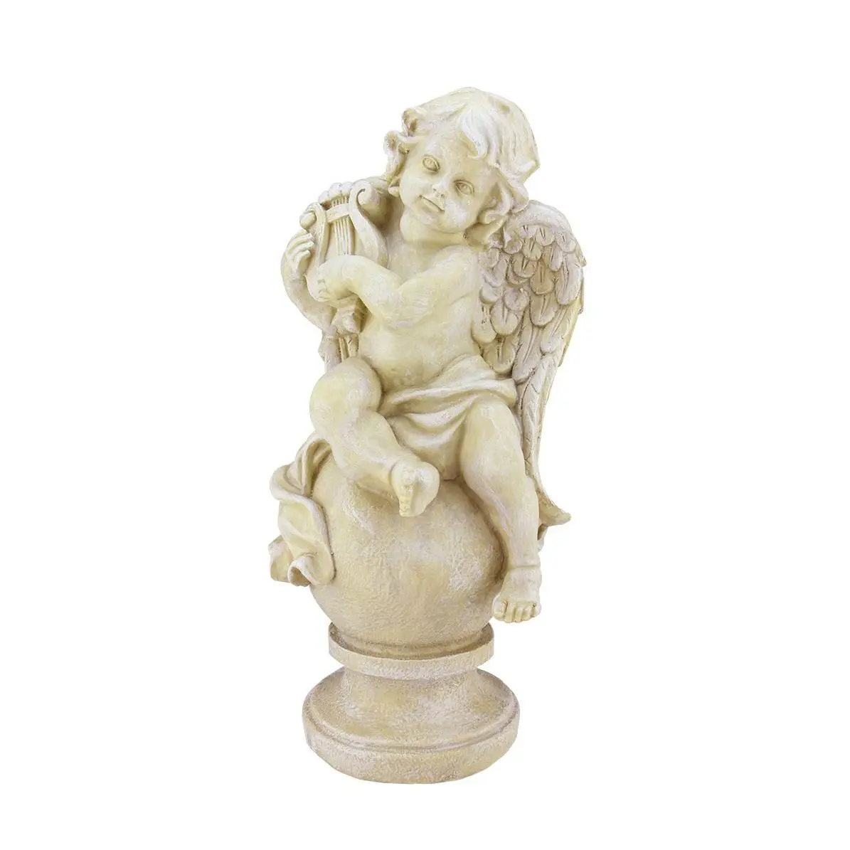 Northlight Cherub with Lyre Outdoor Garden Statue Northlight Cherub with Lyre Outdoor Garden Statue