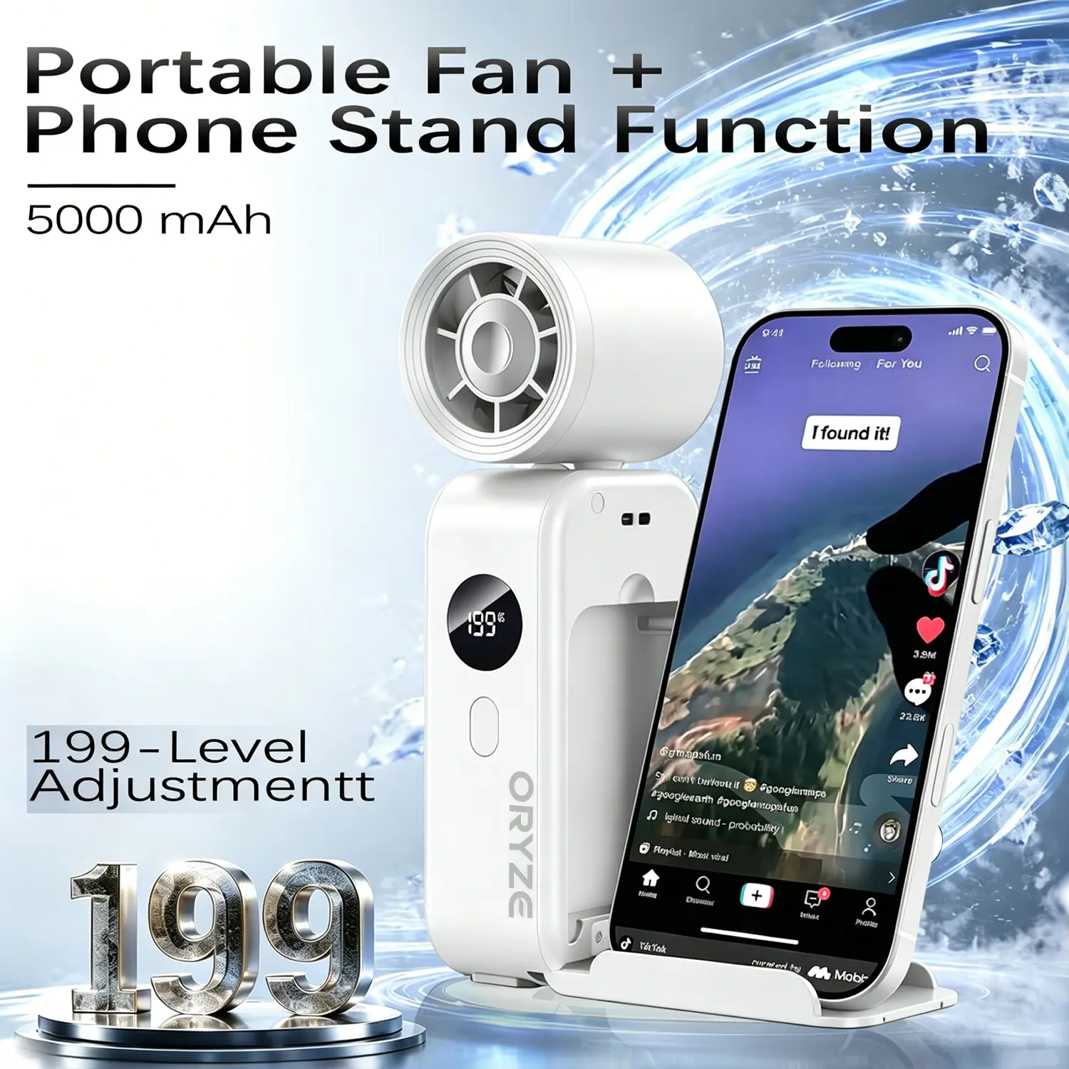 Mini Portable Handheld Turbofan: Neck-Waist-Wearable Clip-On Cooling Fan  20000RPM199 Adjustable Levels, 5000mAh Long Battery Life, Lightweight & Rugged for Cycling, Hiking & Outdoor Sports Adventures tiktokshopsummersale