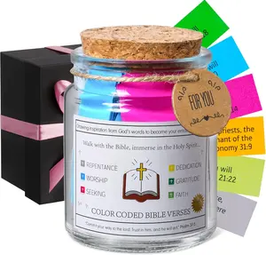 Bible Verse Jar for Women - Color-Coded Verses, Prayer Jar, Graduation & Christian Gift, Mindfulness Cards, Gratitude, Emotions, Feelings, Classic Design