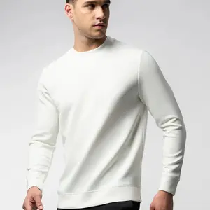 Fioboc Men's Modal Crewneck Sweatshirt - Long Sleeve Casual Top for Fall Winter, Wrinkle Resistant Soft Comfort