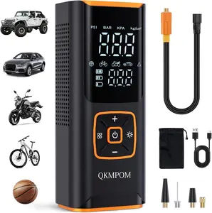 QKMPOM Tire Inflator Portable Air Compressor 6X Faster 180 PSI Cordless with Pressure Gauge for Cars Bikes Balls & More