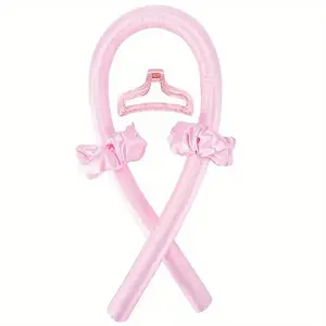 4pcs/Set Heatless Curling Rod Headband, No Heat Hair Curlers, Silk Curls Ribbon, Sleeping Soft Spong Headband, Sleep Hair Curler Set, For Women Long Hair Styling Tools, Slouchy Hair Curlers Styling Tools ﻿ Home Bathroom Decor ,Suitable For All Hair Types