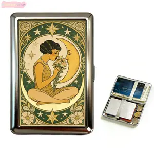 Vintage Style Versatile Card & Cash Case With RFID Protection, Durable High-Polish Metal Cases Wallets Women Blocking Card Holder for Men Credit ID Business Cards tiktokshopspringglowup