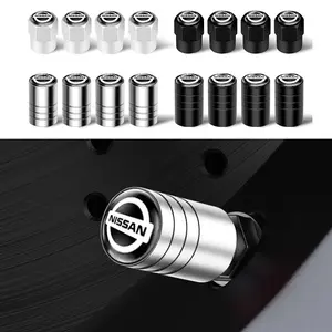 4Pcs Metal Car Tire Wheel Valve Caps Cover For Nissan Qashqai Juke X-Trail Patrol Note Juke Leaf Altima Almera Maxima Micra Murano Rogue Pulsar Sentra Teana Tiida March Navara Nismo Sylphy Accessories