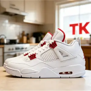 White University Red Retro Basketball Shoes, Metallic Red Sneakers for Men , Durable Leather, Shock Absorption, Non-Slip Outsole, Fashion Streetwear Shoes for Hypebeasts, 2026 Trendy Footwear Gifts for sneakerheads, basketball fans, and fas