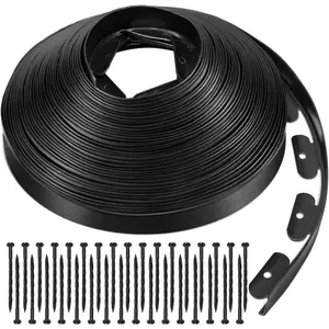 Landscape Edging 2 Inch Tall 100 FT, Edging Border with 5 Pcs Connectors and 60 Pcs Anchoring Spikes for Flower Beds Yard Lawn