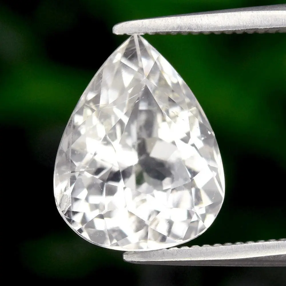 2.48ct ETW White Goshenite Beryl Gemstone – Pear Cut