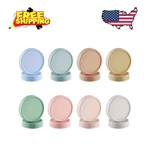 16PCS Colored Plastic Mason Jar Lids With Silicone Rings