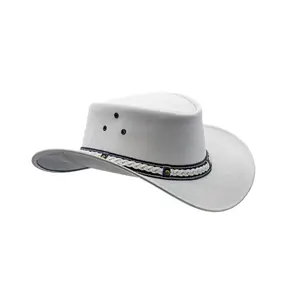 *NEW* White - Western Leather Cowboy Hat