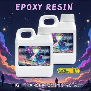 Crystal Epoxy Resin 1kg Ultra Transparent High Transparency Crystal High Hardness, Jewelry Making, River Table, Art Creation, Model Making, Easy Operation