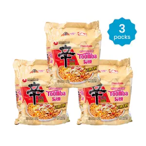 NONGSHIM Shin Ramyun Toomba, Spicy & Creamy Stir Fry Instant Noodles with Sauce Mix (3 Packs, 12 Servings)