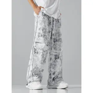 Viral Tie-Dye Cargo Pants for Men  Wide-Leg Streetwear Baggy Pants Y2K Grunge Aesthetic Oversized with Multi Pockets Soft Breathable Fabric