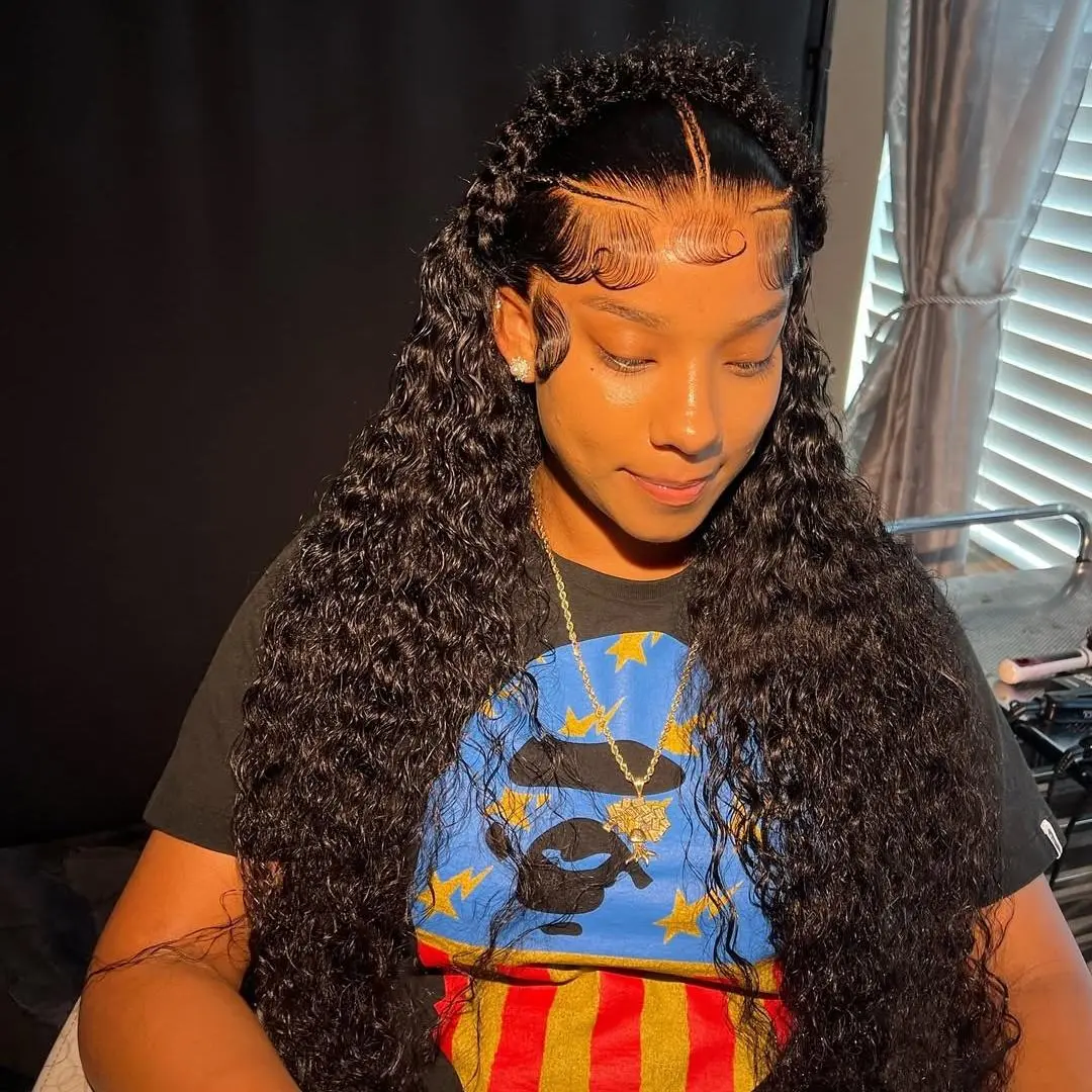 Alipearl Hair Pre Braided Deep Wave Stylist Wig Ready To Go Glueless 13x4 Lace Frontal Wig Pre Styled Pre Everything Wig 180% Density#SummerFinds
