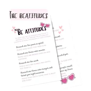 Christian Beatitudes Bible Tip-In Inserts, Decorative Handcrafted Book Accessories for Bible Journaling and Personal Devotion