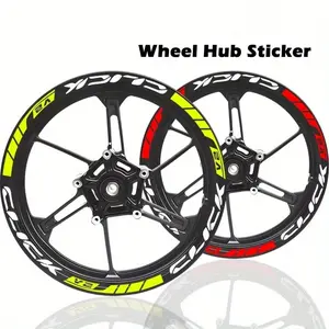 24pcs Motorcycle Wheel Hub Stickers - Reflective Decals, Durable Adhesive inyl Tire Rim Decor, Easy-to-Install, Motorcycle Decals for Motorcycles, Scooters