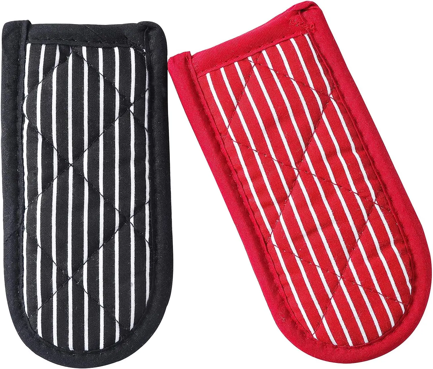100% Cotton Cookware Handle Covers, 2-Piece Striped Set - Silicone-Enhanced Thick Thermal Heat-Resistant Machine-Washable Kitchen Accessory for Cast Iron Skillets, Ideal for Holidays, Hostess Gifts