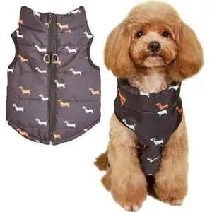 Asmea Dog Coat Warm Dog Jacket with D-Ring Dog Winter Coat Dog Cold Weather Coats Dog Clothes Puppy Vest Dog Jacket with Zipper Windproof Dog Coats for Small Dogs Black