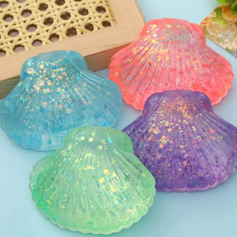 Cute Ocean Shell Sensory Stress Balls, Fidget Toys for Autistic Kids, Anxiety Relief & Decompression Gifts for Girls, Ideal for Indoor Recreation