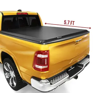 [Fits 2019-2026 Dodge Ram 1500 New Body] 5.7 Ft Bed Soft Roll Up Truck Bed Tonneau Cover, without Rambox