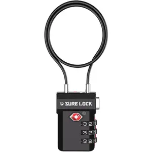 SURE LOCK TSA Approved Luggage Locks, Open Alert, Easy Read Dials, Travel Luggage Locks for Suitcase, Baggage Locks SURE LOCK