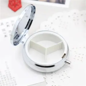 Portable Pill Box, 1 Count Metal Pill Storage Box, Pill Organizer, Supplement Organizer, Vitamin Organizer, Travel Essential Pill Splitters, Pill Case Container for Medicines, Healthcare