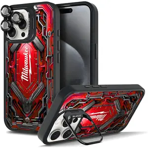 Milwaukee Machinery Phone cases For iphone17 16 15 14 13 12 PRO PLUS MAX 17Air Hard TPU Metal lens frame Film With Bracket Stand Gift Shockproof Protection Anti-Drop Protective Protector Phone Cases Shell Cover