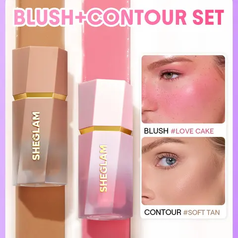 【FREE SHIPPING】SHEGLAM Color Bloom Liquid Blush Lightweight Dewy Finish Sun Sculpt Liquid Contour Glow Bloom Liquid Highlighter Long Lasting Smooth
