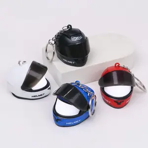 New model Mini Luminous Helmet Keychain, Cute LED NightLight Bag Charm, Motorcycle Safety WarningPendant, Trendy Luggage & Backpack AccessoryGift for Riders