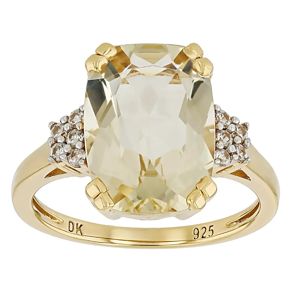 JTV Candlelight Labradorite 18k Yellow Gold Over Sterling Silver Ring 5.63ctw