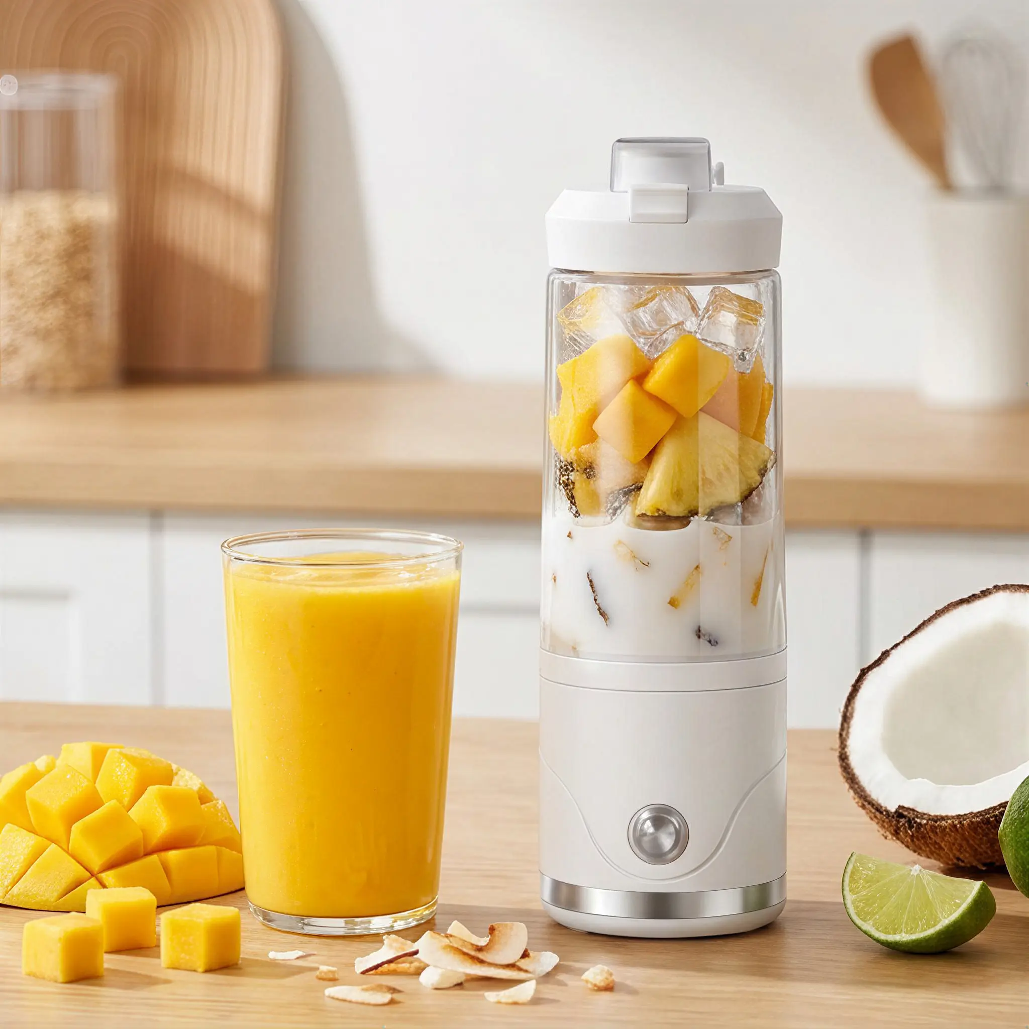 Portable USB Electric Mini Blender Cup - 650ml 6-Blade Juicer for Shakes, Smoothies, Juice, Ideal for Serena Neel