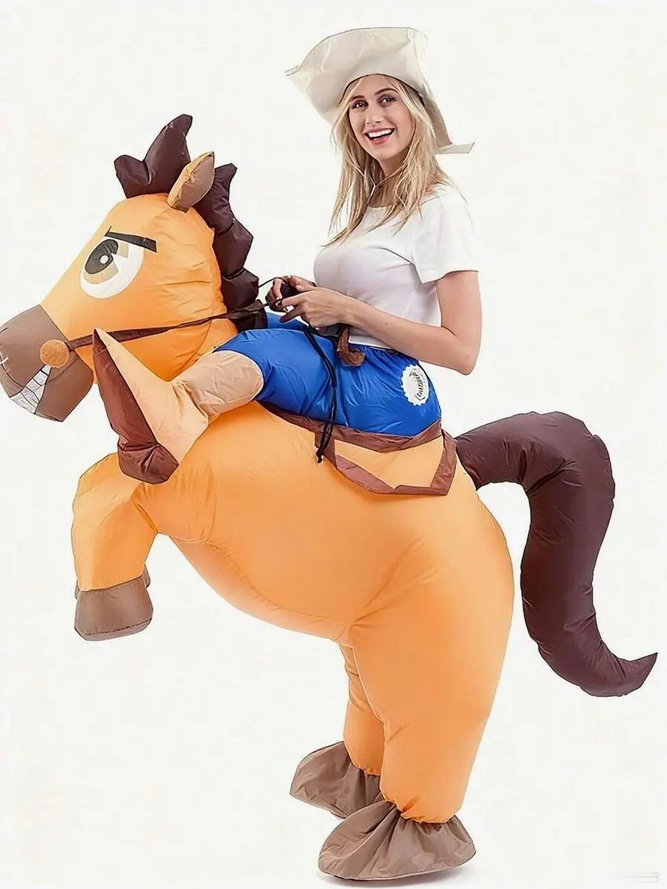 Joyfy Halloween Inflatable Cowboy  Costume ,Cowboy Costume For Adults, Halloween Dress Up Party Funny Inflatable Halloween Costume