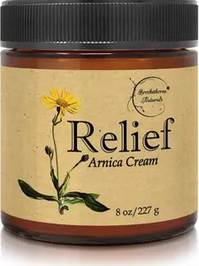 Brookethorne Naturals Arnica Cream for Sore Muscle Relief, Organic Body Care Moisturizer with Shea Butter, Avocado Oil, Lemongrass & Eucalyptus
