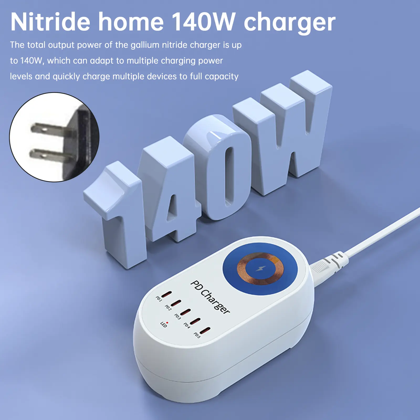 140W Charger Magnetic Wireless Fast Charging PD100W Laptop Mobile Phone Charger Multi-Device Wireless Charging Station