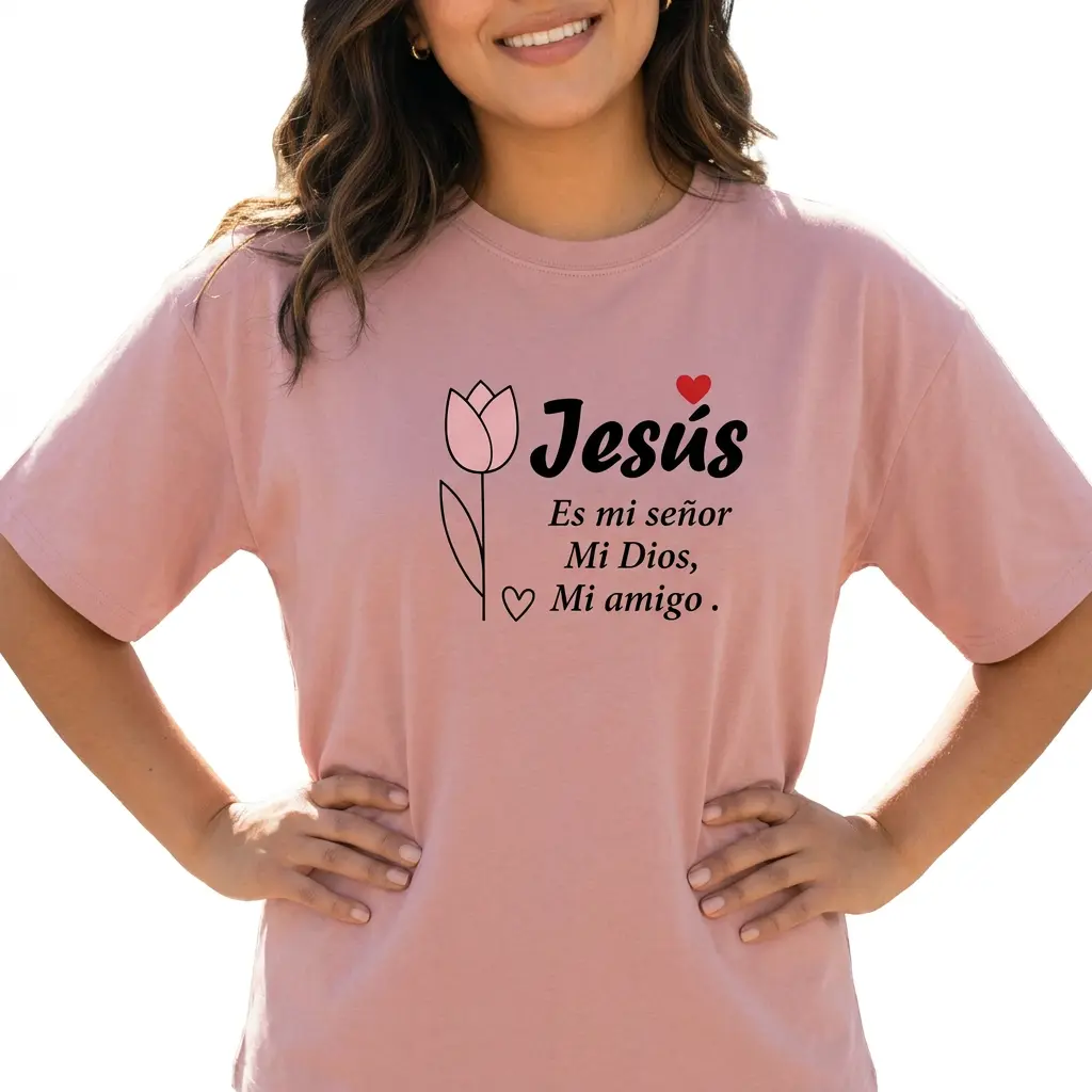 Spanish Christian Shirt Women Plus Size Jesus Floral Faith Graphic Tee
