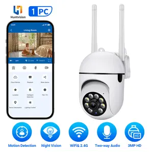 1pc 3MP Wifi Security Dome Camera Auto Tracking Audio CCTV Surveillance 360° Camera, Day And Night Full Color, AI Human Motion Detection, Two-Way Voice Intercom, PTZ Control 360 Degree Panoramic 90 Degree Vertical Monitoring