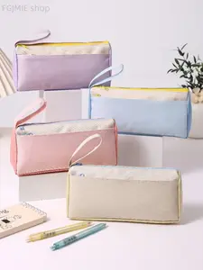 Includes shipping fee. Multifunctional handbag/pencil case—new campus student carry model with large capacity; minimalist Instagram-style stationery box.