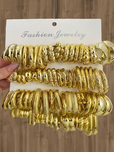 Vintage Exaggerated Irregular C-Type Hoop Earrings, Punk Fashion Jewelry Set of 40 Pieces, Elegant Alloy Earrings for All Seasons, Fashionable Jewelry Accessories, Fashionable Hoop Earrings