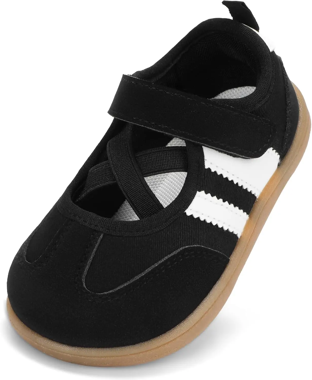Toddler Girls' Mary Jane Sneakers - Wide Toe Box, Non-Slip, 0-Drop, Breathable Flat Walking Shoes for School, Playground, Retro Fashion Daily Casual Daycare Use