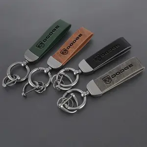 Leather Car Key Keychain Lanyard for Men & Women, Compatible with Dodge Chargers, Calibers, Challengers, Journeys, Avenges, Caravans, Durangos, Nitos