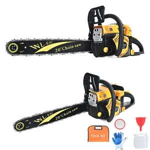 63CC/58CC 20" Gas Chainsaw, High-Power Wood Cutting Tool with Anti-Rust Design for Professional